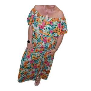 NEW PINE APPAREL cruise maxi dress in green multi